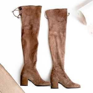 Stuart Weitzman Tieland Brown Suede Boots